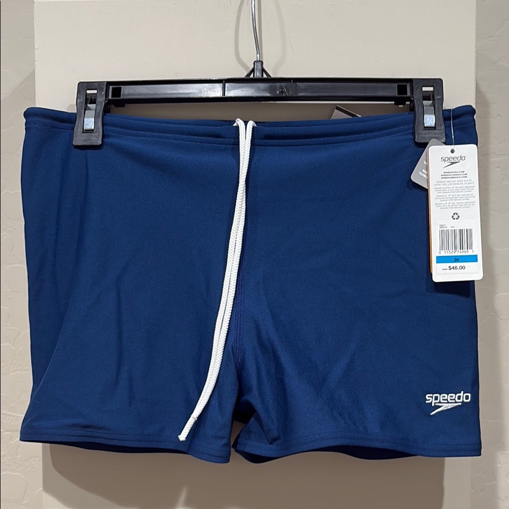 Speedo Blue Swim Trunks Athletic Fit